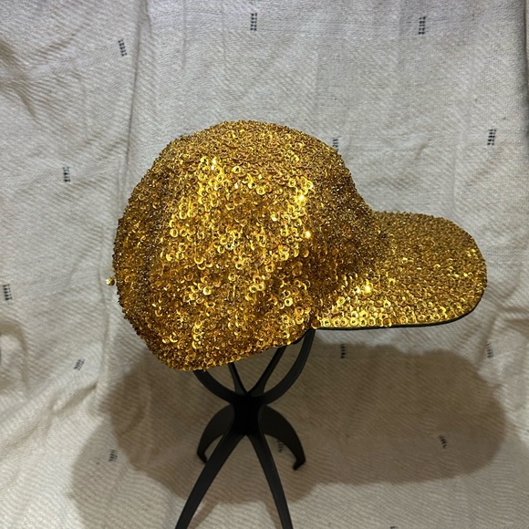 Vintage Flying Elephants Gold Beaded And Sequined Hat (b6) - Picture 2 of 8
